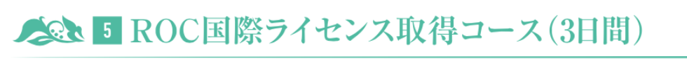 ROC国際ライセンス取得コース